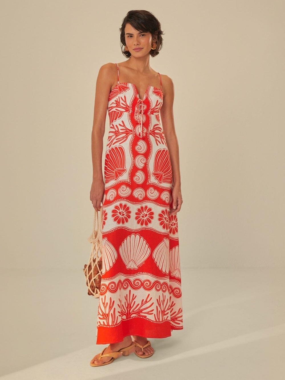 FARM Rio Off-White Ainika Shell Maxi Dress Size Small - Picture 6 of 16